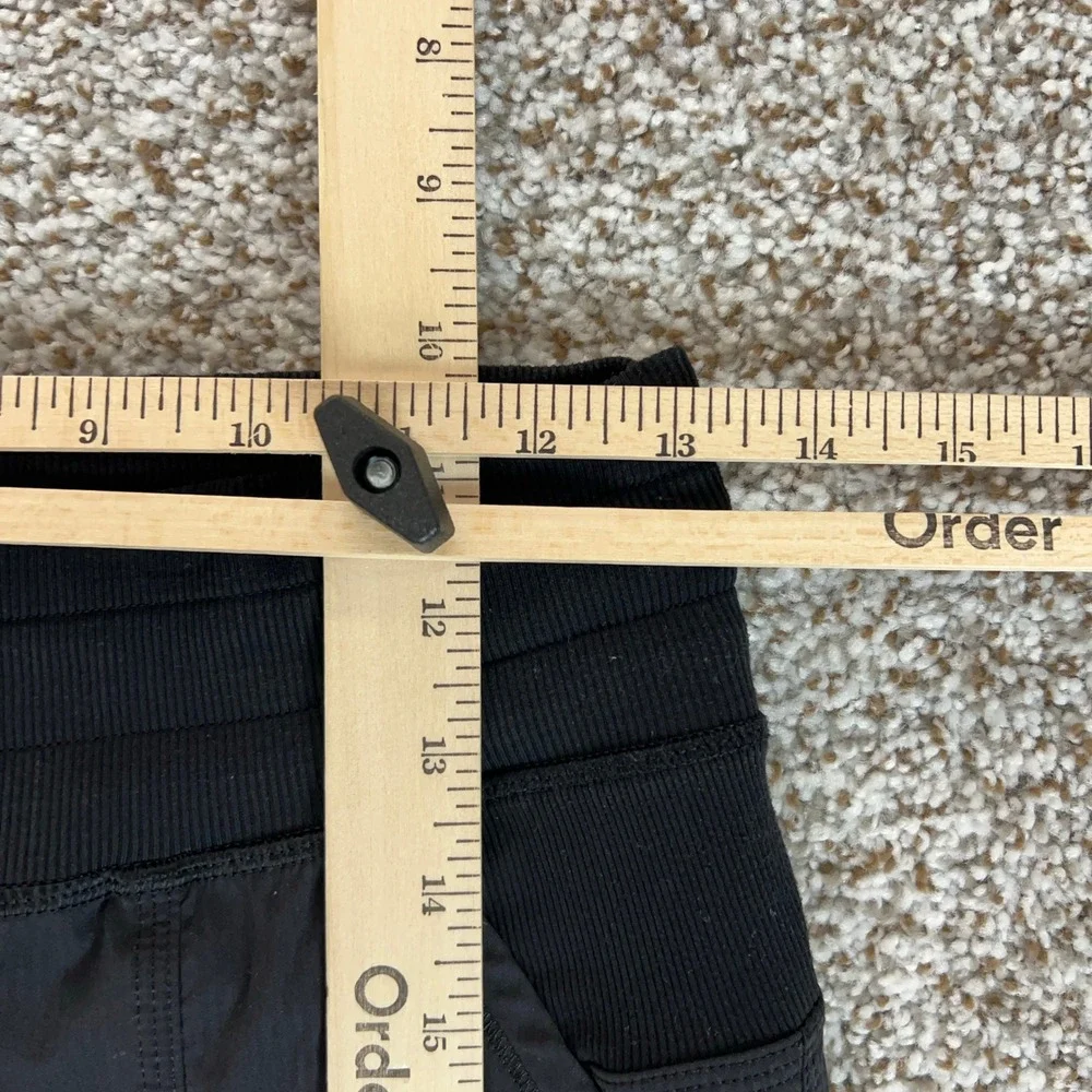 Lululemon Pants Womens 4 Black Activewear Joggers Tapered Ribbed Waist Workout